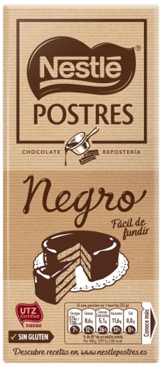 Chocolate negro especial postres Carrefour Original 200 g.